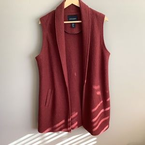 Cynthia Rowley Rust Wool Long Vest - Duster Sz M